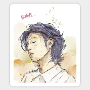 Agust D Suga long hair Sticker